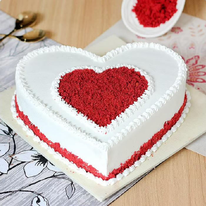 Romantic Heart Red Velvet Cake