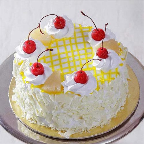 Luscious Pineapple Cream Delight Cake - 500 gm - Eggless | Creamingo
