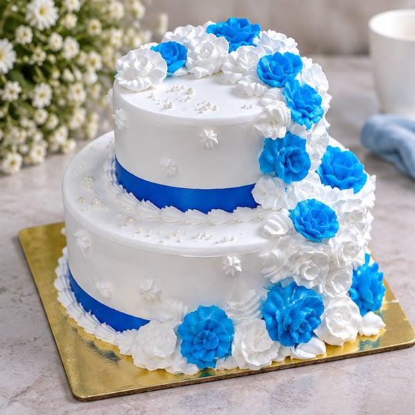 Refreshing Pineapple Floral Two-Tier Cake - 2 Kg - Eggless | Creamingo