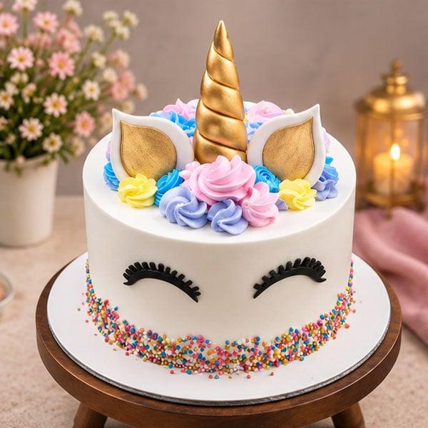 Premium Unicorn - Magical Rainbow Birthday Cake - 500 gm - Eggless | Creamingo