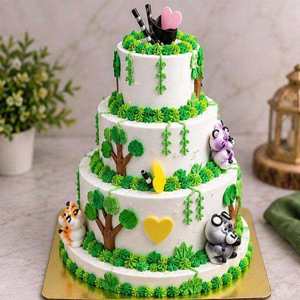 Jungle Theme Semi Fondant Chocolate Cake - 5 Kg - Eggless | Creamingo