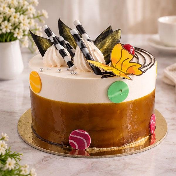 Premium Butterscotch Crunch Cake - 500 gm - Eggless | Creamingo