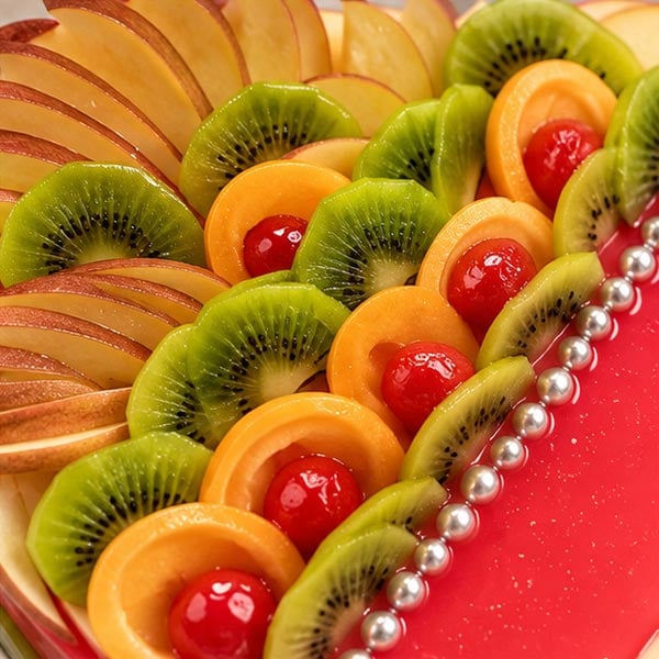 Fresh Fruit Strawberry Heart-Shaped Cake 4