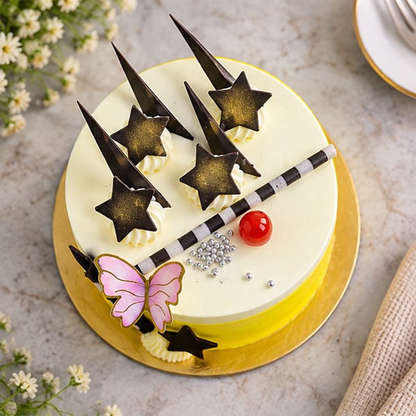 Pineapple Cream Cake with Colourful decorative design 2