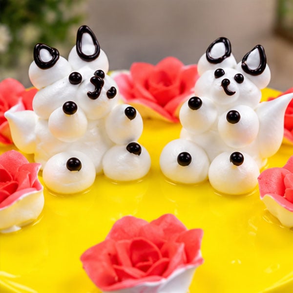 Premium Yellow Pineapple Cake with Cute Animal Toppers 4