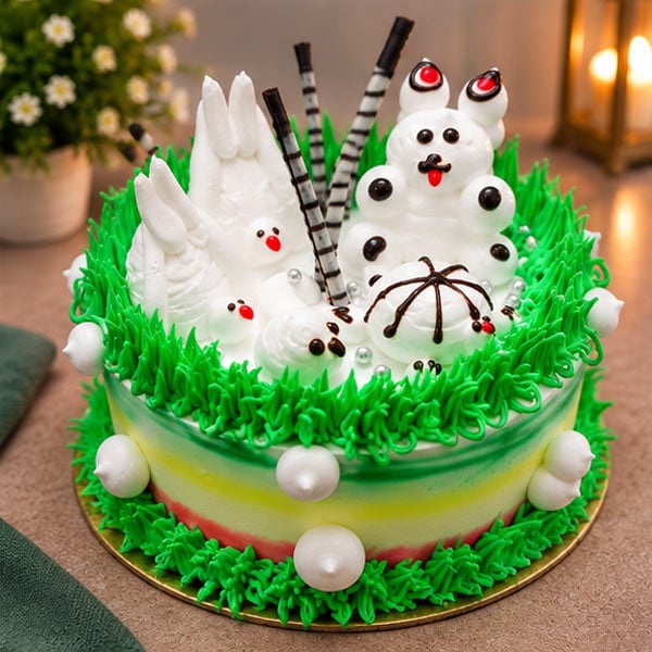 Chocolate Birthday Cake with Cream & Chocolate Toppings 3