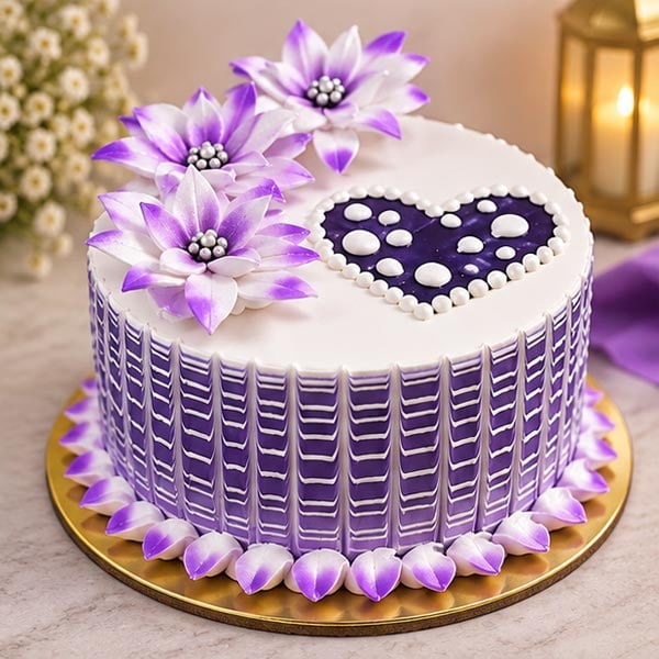 Beautifully crafted Blueberry Floral Cake 4