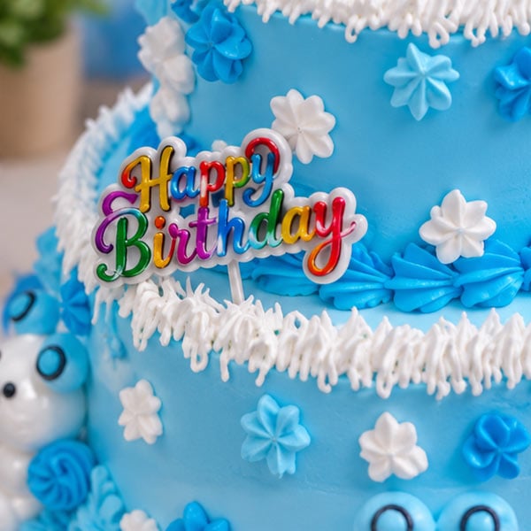 Premium Chocolate - Blue Bear Kids Birthday Cake 4