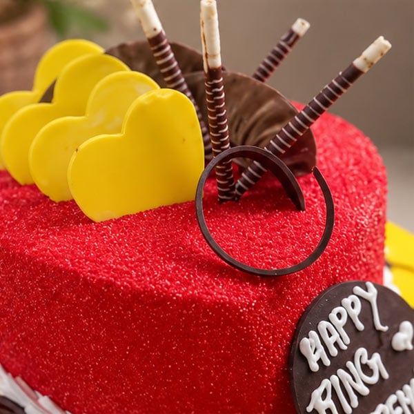 Pineapple & Red Velvet Two-Tier Celebration Cake 4