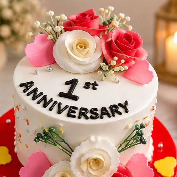 Elegant Two-Tier Strawberry & Chocolate Celebration Cake 4