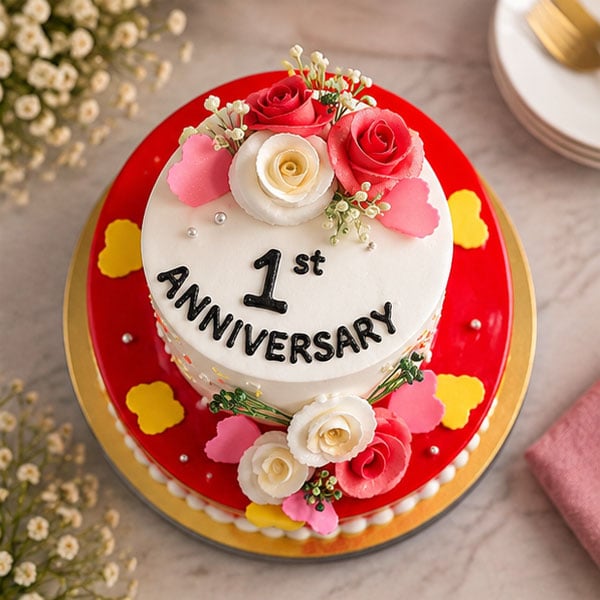 Elegant Two-Tier Strawberry & Chocolate Celebration Cake 2