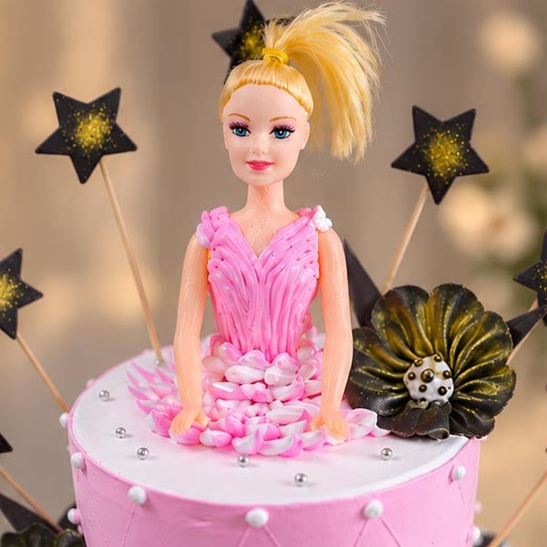 3 Tier Princess Doll Butterscotch Cake 4