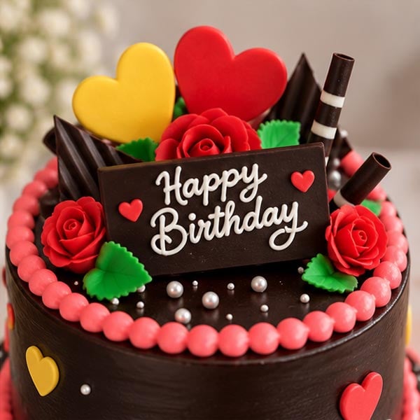 Delectable Chocolate Birthday Celebration Cake 4