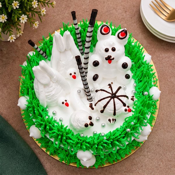 Chocolate Birthday Cake with Cream & Chocolate Toppings 2