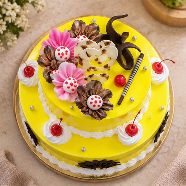 Premium 2-Tier Pineapple Celebration Cake 2