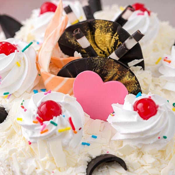 Premium White Forest Cake - Cherry & White Chocolate Delight 4