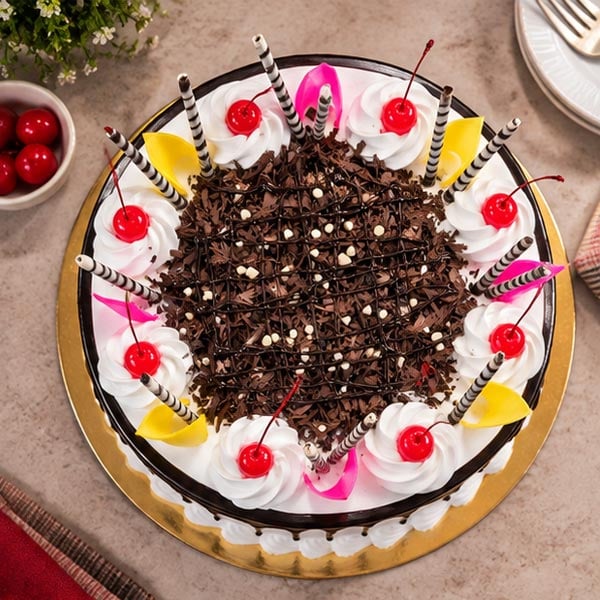 Classic Black Forest Cake with Chocolate & Cherry - Fresh Cream Cake 2