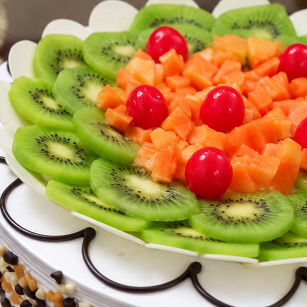 Mixed Fruit with Kiwi & Cherry - Fresh Cream Pineapple Cake 4