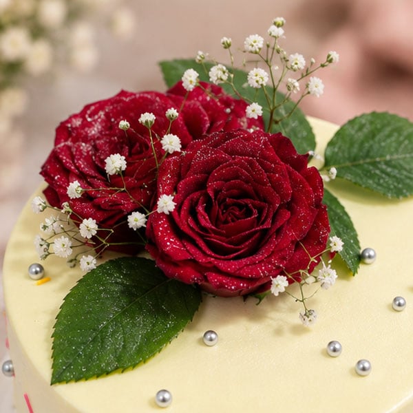 Elegant Pineapple & Butterscotch Two-Tier Cake 4