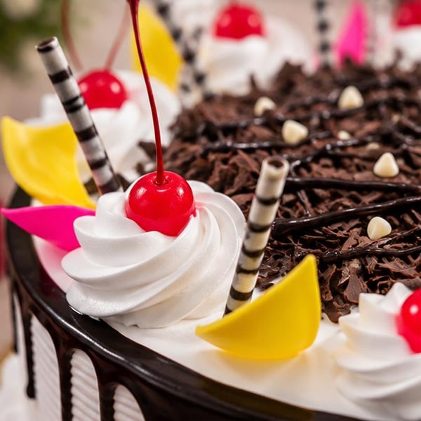 Classic Black Forest Cake with Chocolate & Cherry - Fresh Cream Cake 4