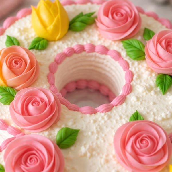 Premium Strawberry 8-Shaped Cake - Floral Cream Design 4