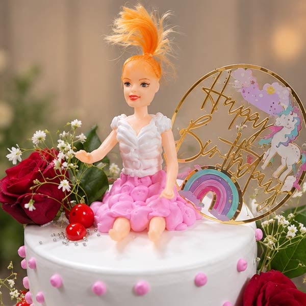 3 Tier Princess Doll Chocolate Cake 4