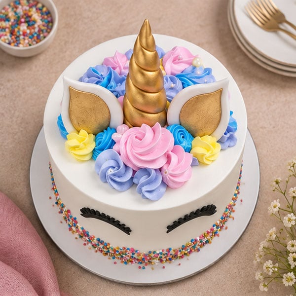 Premium Unicorn - Magical Rainbow Birthday Cake 2