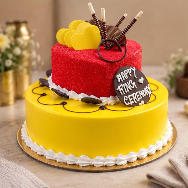 Pineapple & Red Velvet Two-Tier Celebration Cake 3