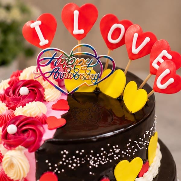 2 Tier Classic Chocolate Heart Cake - Love & Anniversary 4