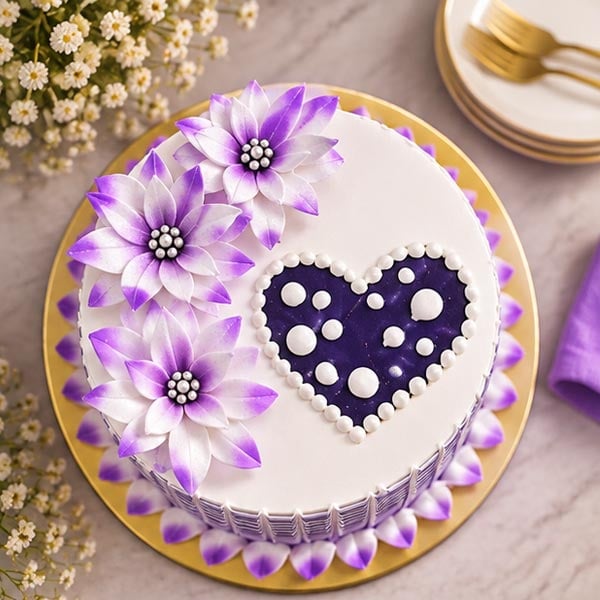 Beautifully crafted Blueberry Floral Cake 2