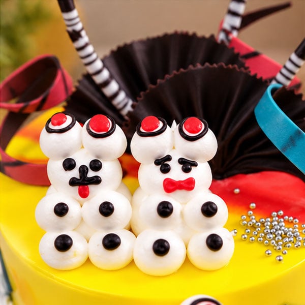 Premium 2 Tier Kids Birthday Cake - Colorful Cartoon Theme Cake 4