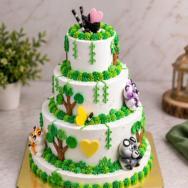 Jungle Theme Semi Fondant Chocolate Cake 2