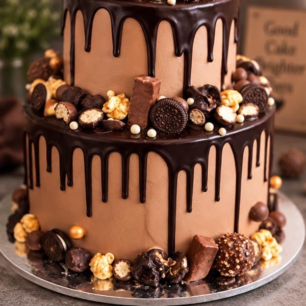 Delectable 2 Tier - Loaded Chocolate Drip Celebration Cake 4