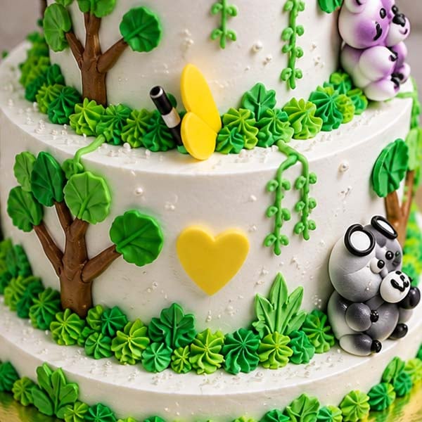 Jungle Theme Semi Fondant Chocolate Cake 4