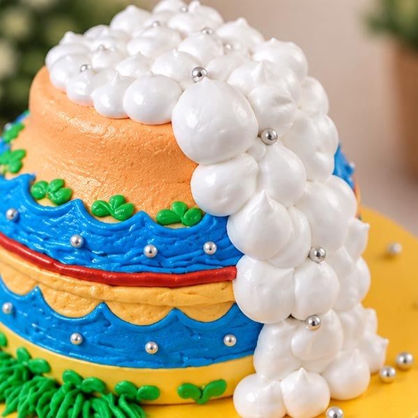 Royal Peacock Theme 2-Tier Chocolate Cake 4