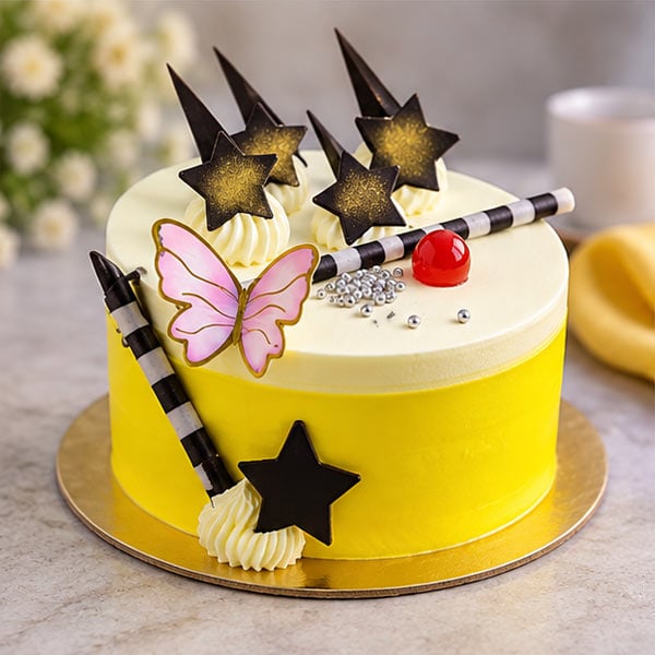 Pineapple Cream Cake with Colourful decorative design 3