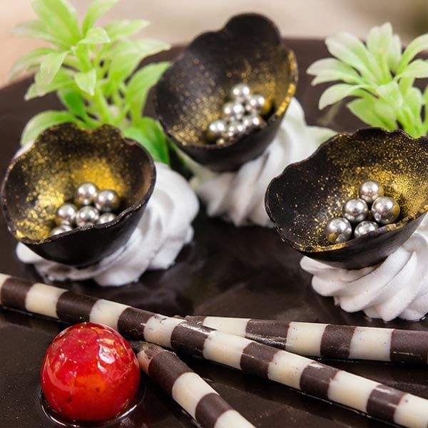 Chocolate Truffle Cake with Cherry & Chocolate Decorations 4