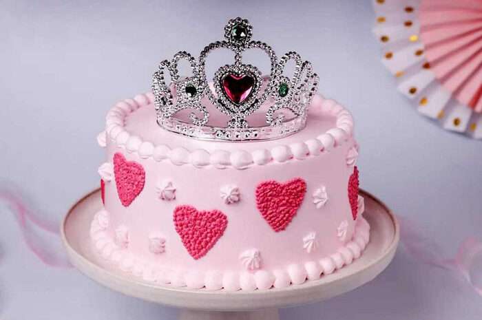 Divine Pink Strawberry Crown Cake (min weight 500g)