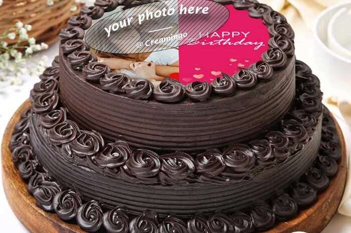 Two Tier Chocolate Photo Cake (Starts at 1.5kg)