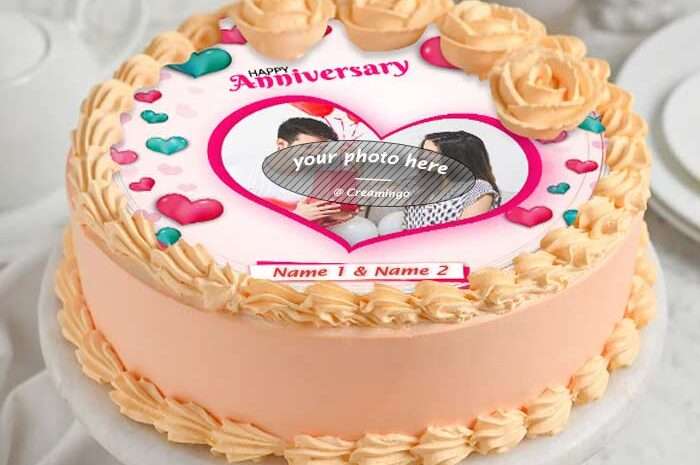 Anniversary Strawberry Photo Cake (min wt 500g)